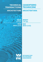 Technical Transactions iss. 5. Architecture iss. 1-A
