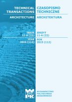 Technical Transactions iss. 22. Architecture iss. 11-A