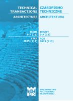 Technical Transactions iss. 15. Architecture iss. 9-A