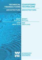 Technical Transactions iss. 14. Architecture iss. 8-A
