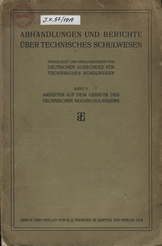 Abhandlungen und Berichte über technisches Schulwesen, Bd. 5