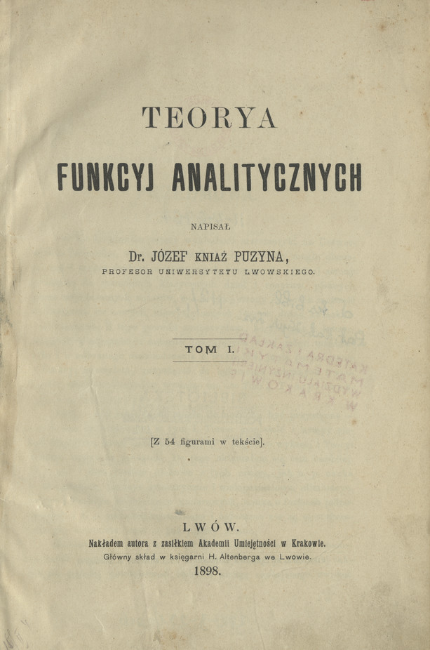 Teorya funkcyj analitycznych. T. 1