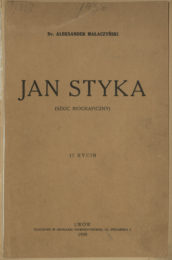 Jan Styka : (szkic biograficzny)
