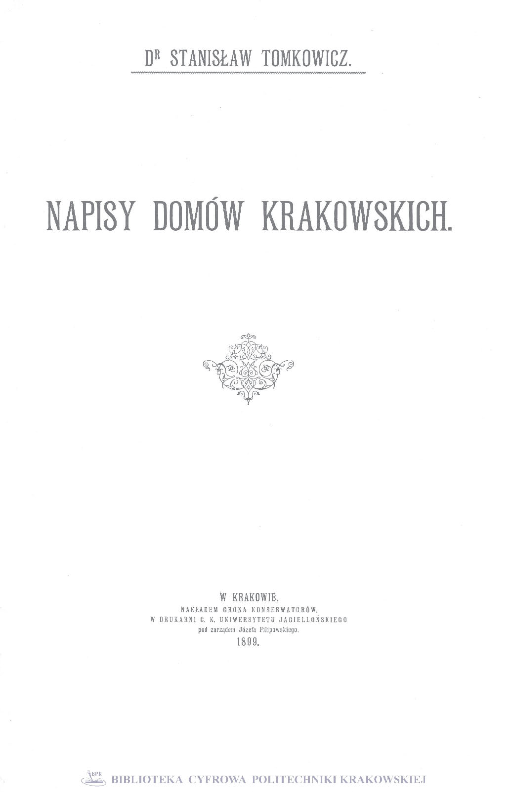 Napisy domów krakowskich