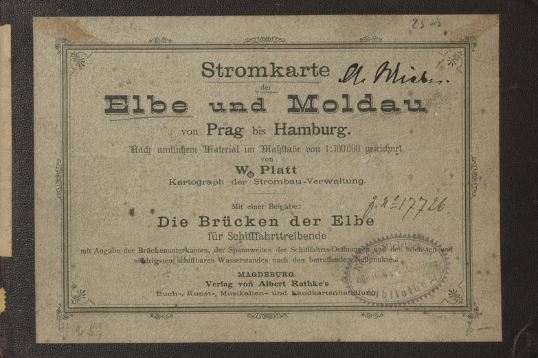 Stromkarte der Elbe und Moldau von Prag bis Hamburg : nach amtlichem Material im Maßstabe von 1:100 000 gezeichnet