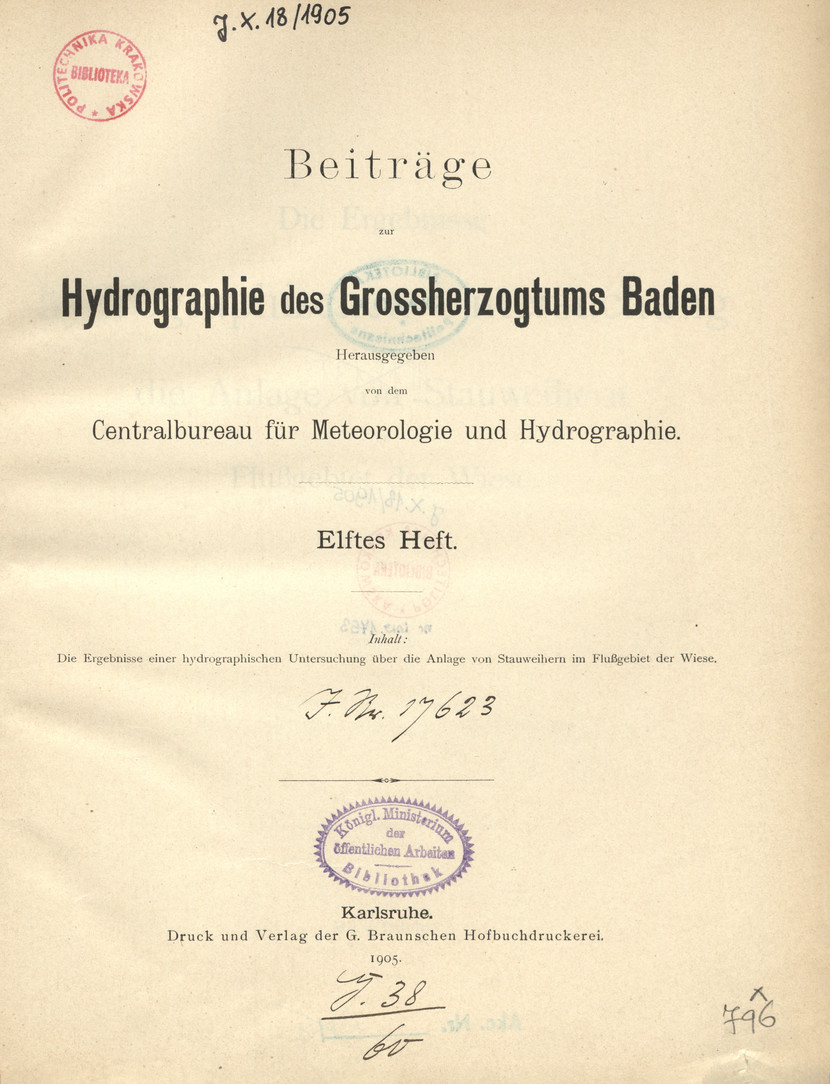 Beiträge zur Hydrographie des Grossherzogtums Baden, 1905