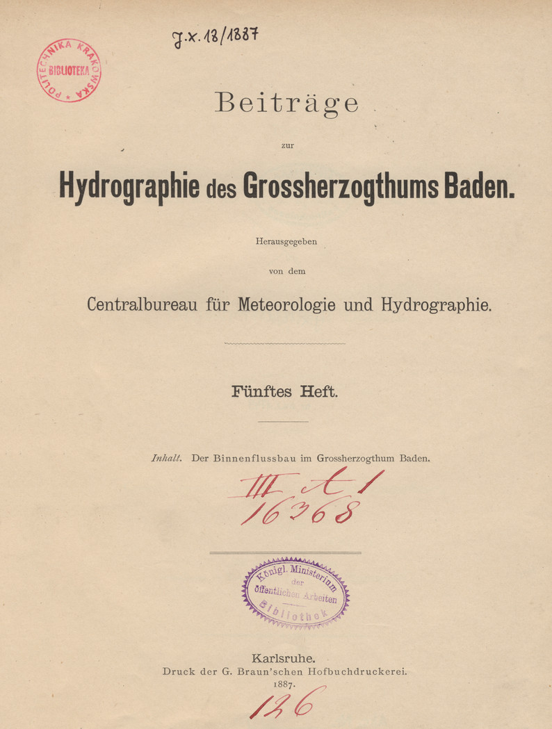 Beiträge zur Hydrographie des Grossherzogtums Baden, 1887