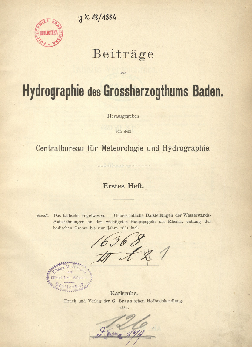 Beiträge zur Hydrographie des Grossherzogtums Baden, 1884