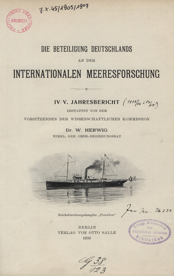 Die Beteiligung Deutschlands an der internationalen Meeresforschung : IV/V. Jahresbericht
