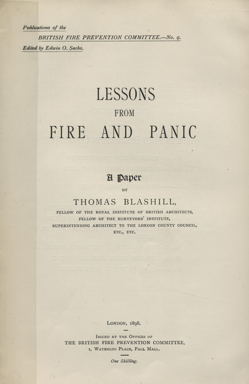 Lessons from fire and panic : a paper
