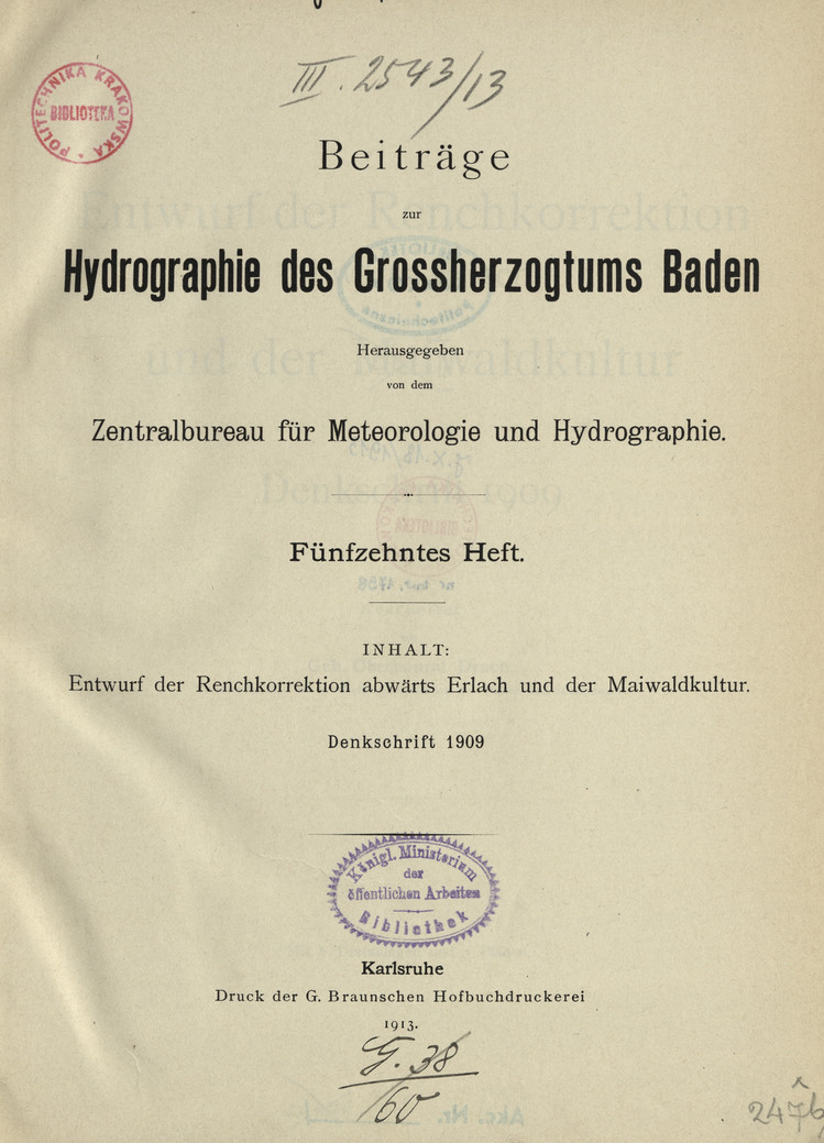 Beiträge zur Hydrographie des Grossherzogtums Baden, 1913