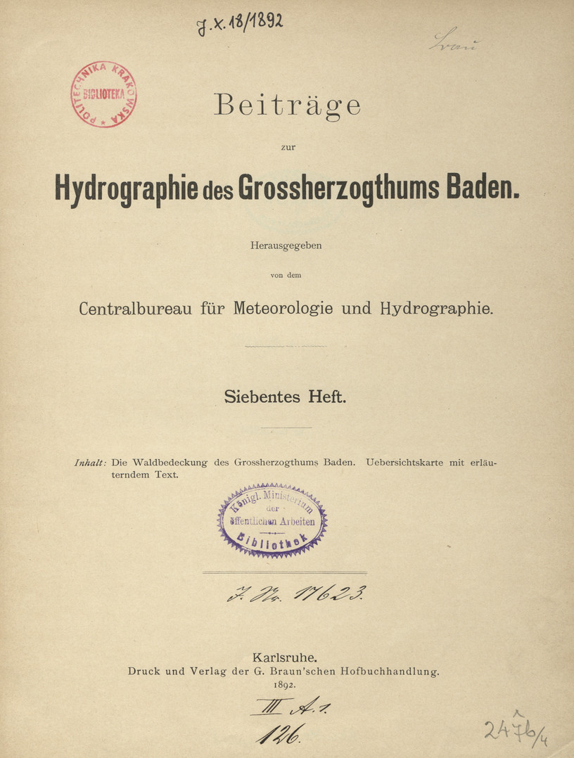 Beiträge zur Hydrographie des Grossherzogtums Baden, 1892