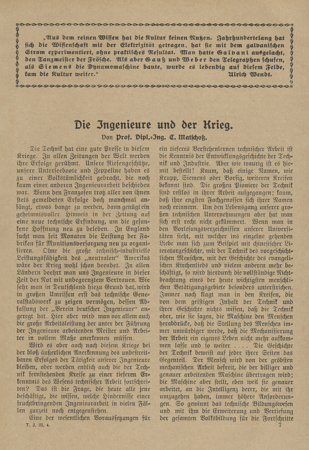 Jahrbuch der Technik : Jahrgang III: Das Jahr 1916, H. 4