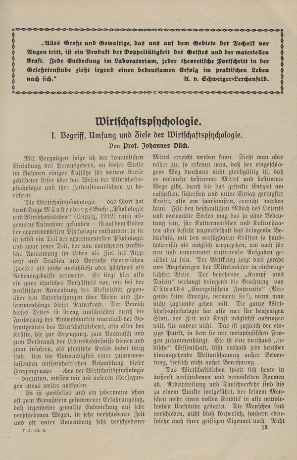 Jahrbuch der Technik : Jahrgang III: Das Jahr 1916, H. 8