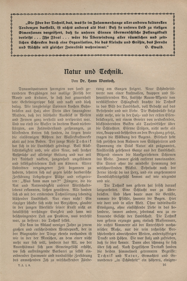 Jahrbuch der Technik : Jahrgang I, H. 8