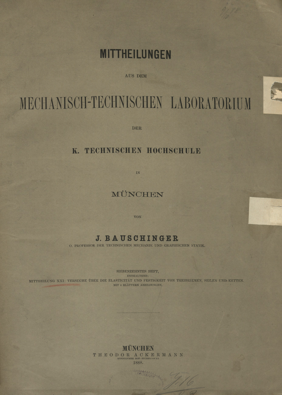 Mitteilungen aus dem Mechanisch -Technischen Laboratorium der K. Technischen Hochschule in München, H. 17