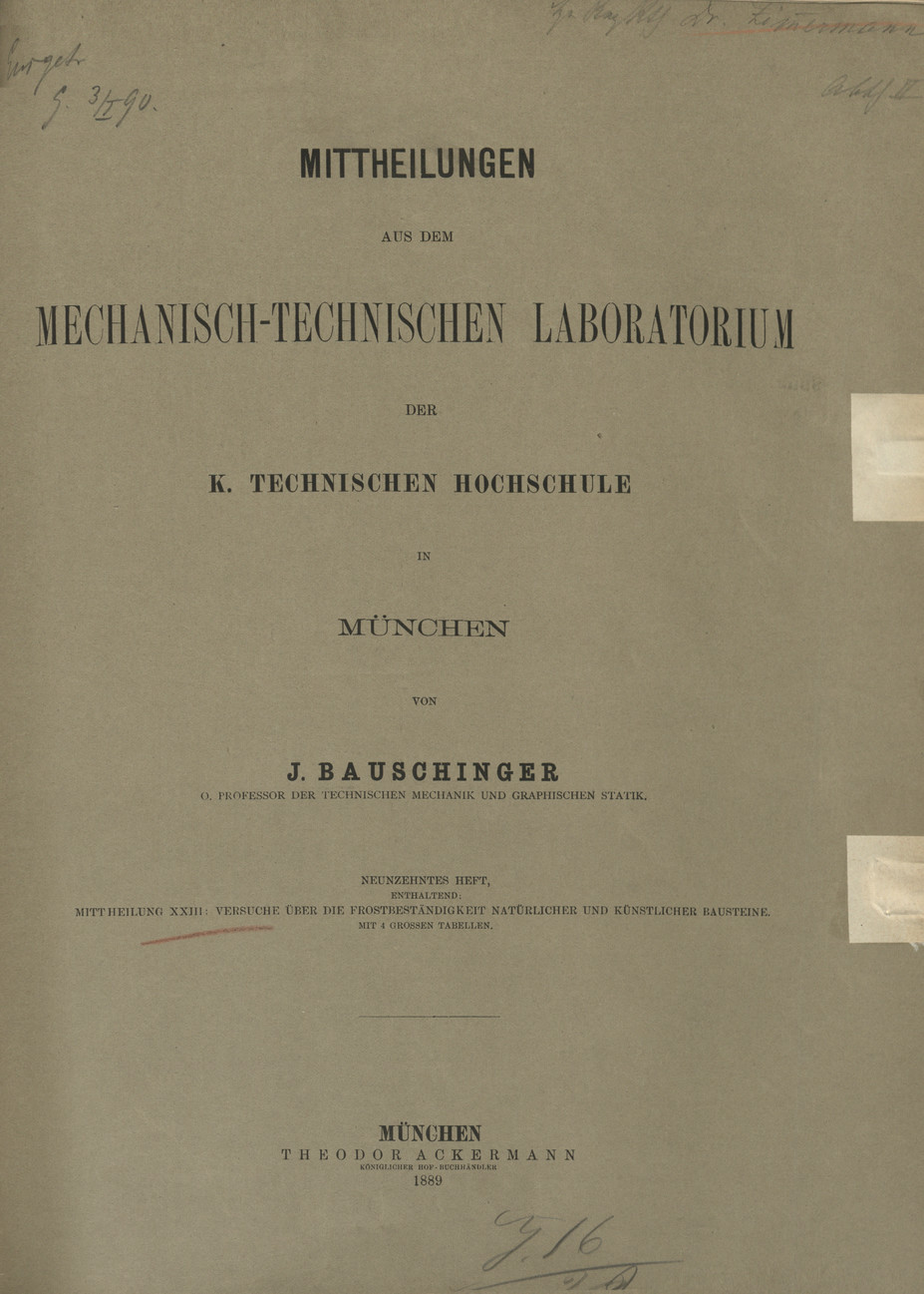 Mitteilungen aus dem Mechanisch -Technischen Laboratorium der K. Technischen Hochschule in München, H. 19