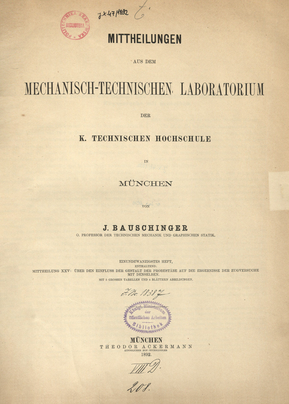 Mitteilungen aus dem Mechanisch -Technischen Laboratorium der K. Technischen Hochschule in München, H. 21