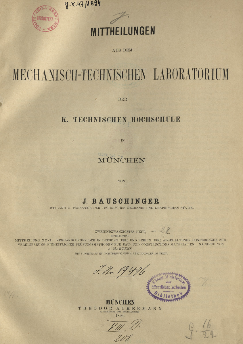 Mitteilungen aus dem Mechanisch -Technischen Laboratorium der K. Technischen Hochschule in München, H. 22