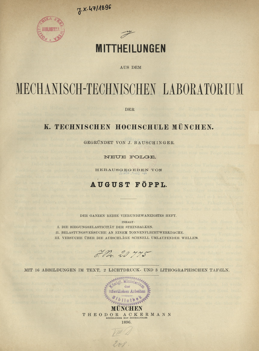 Mitteilungen aus dem Mechanisch -Technischen Laboratorium der K. Technischen Hochschule in München, H. 24