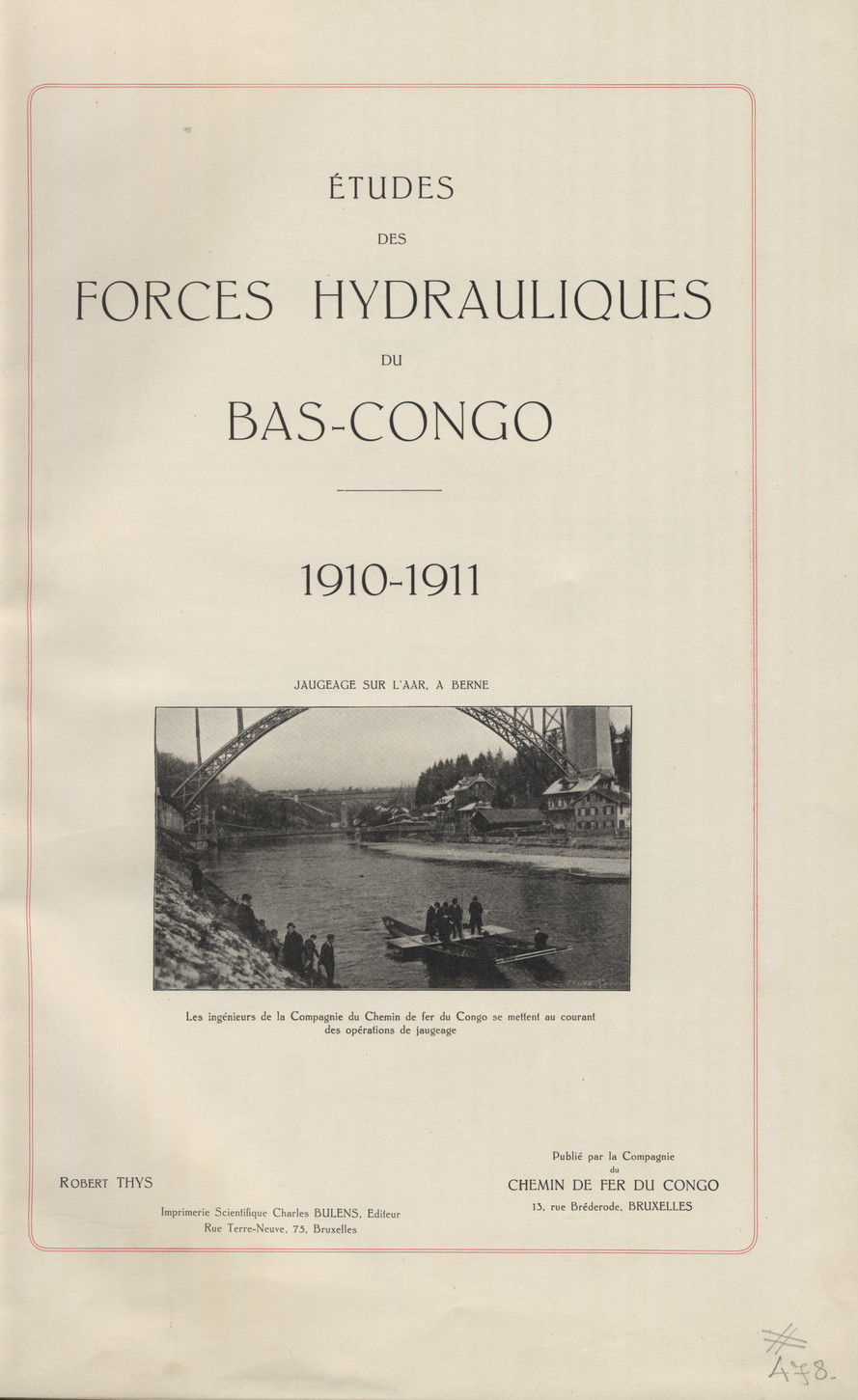 Études des forces hydrauliques du Bas-Congo : 1910-1911
