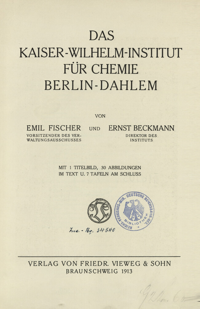 Das Kaiser-Wilhelm-Institut für Chemie Berlin-Dahlem