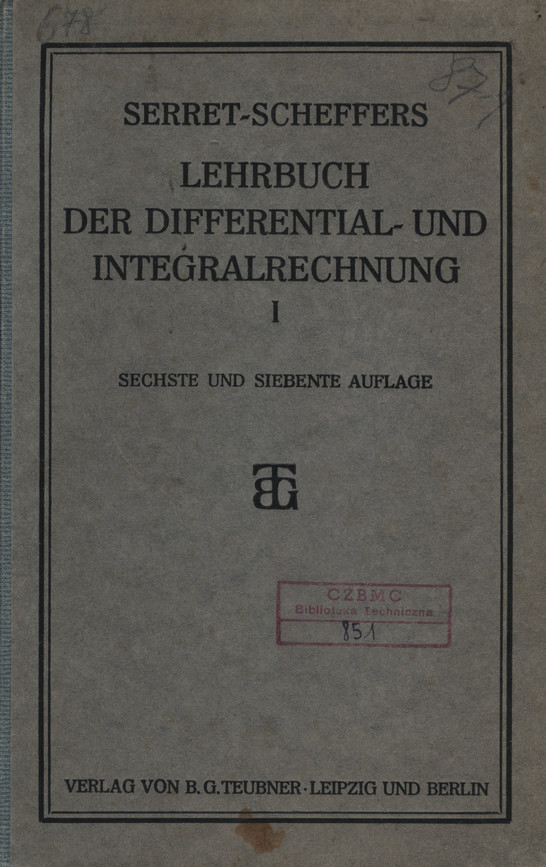 Lehrbuch der Differential- und Integralrechnung. Bd. 1, Differentialrechnung