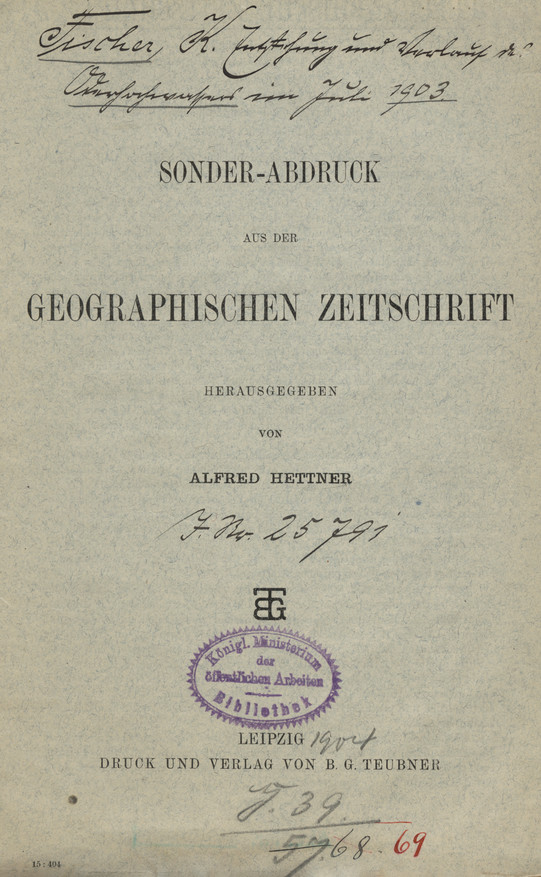 Entstehung und Verlauf des Oderhochwassers im Juli 1903 : nach einem Vortrage im Berliner Zweigverein der deutschen meteorologischen Gesellschaft