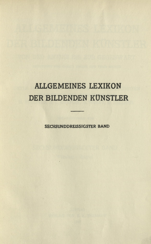 Allgemeines Lexikon der bildenden Künstler : von der Antike bis zur Gegenwart. Bd. 36, Wilhelmy - Zyzywi