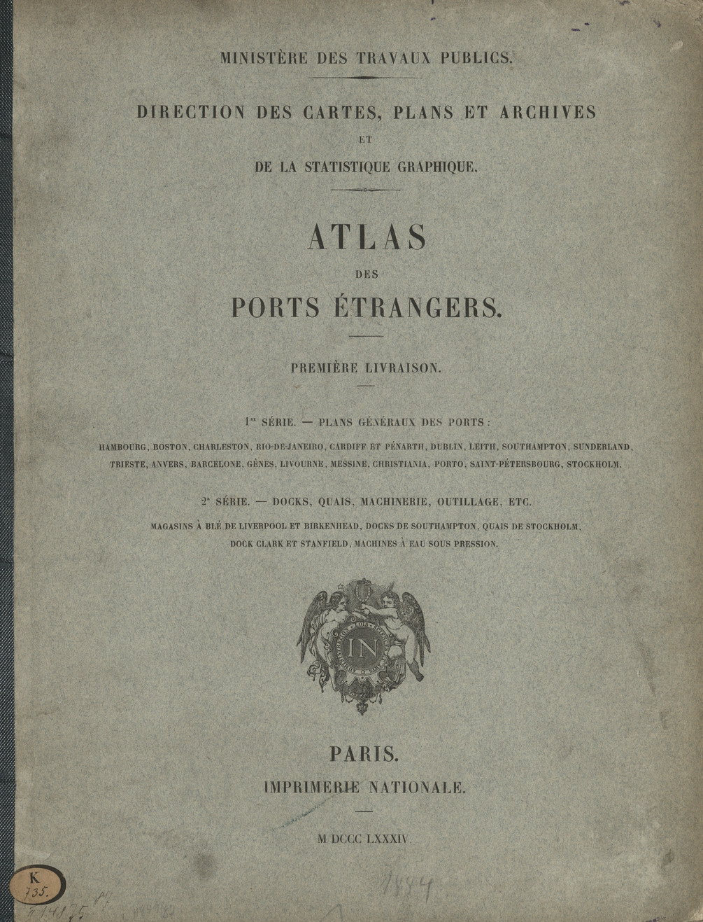 Atlas des ports étrangers. Livr. 1