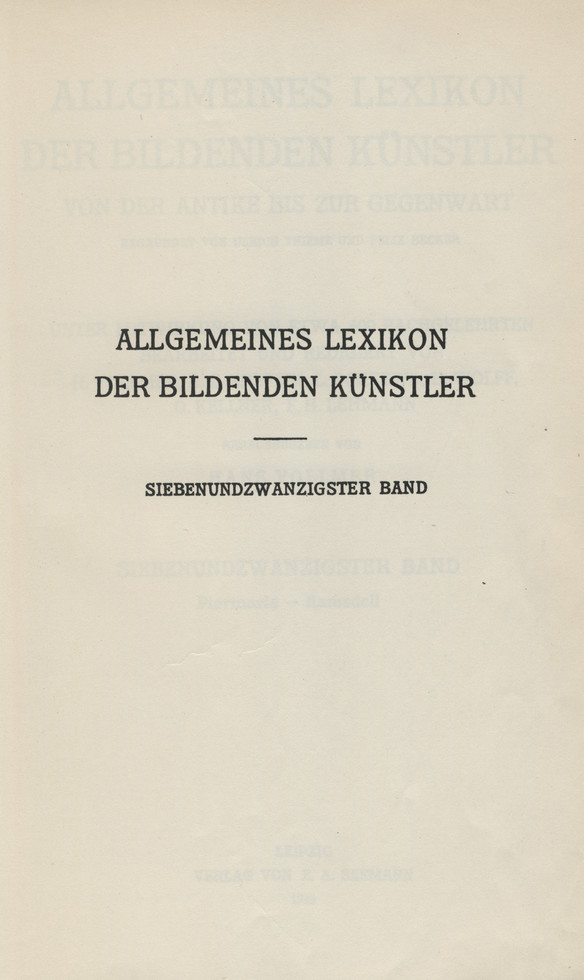 Allgemeines Lexikon der bildenden Künstler : von der Antike bis zur Gegenwart. Bd. 27, Piermaria - Ramsdell