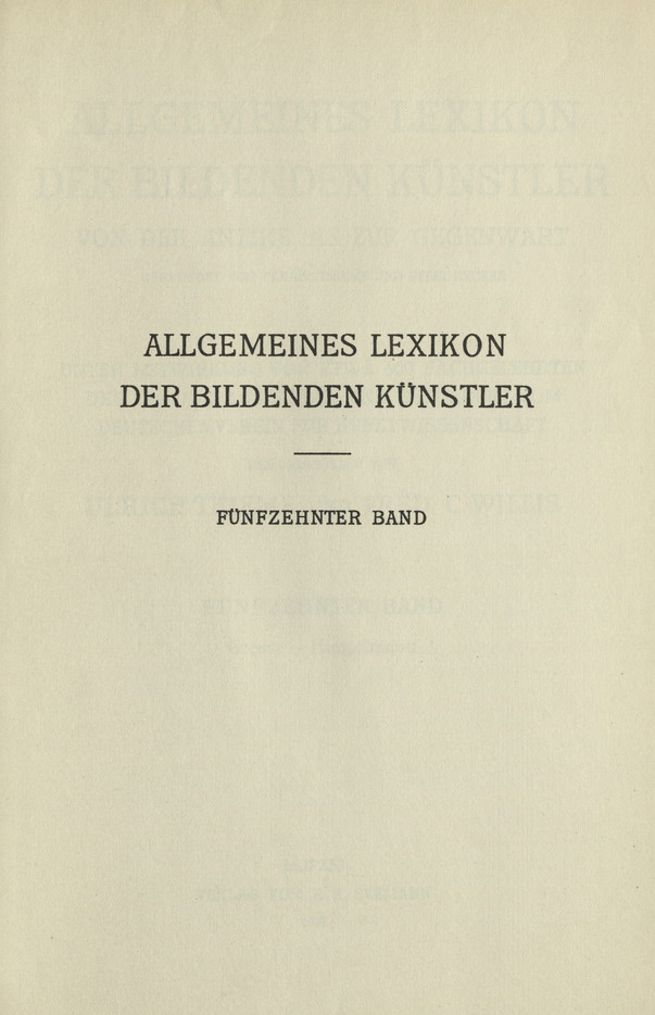 Allgemeines Lexikon der bildenden Kunstler : von der Antike bis zur Gegenwart. Bd. 15, Gresse - Hanselmann