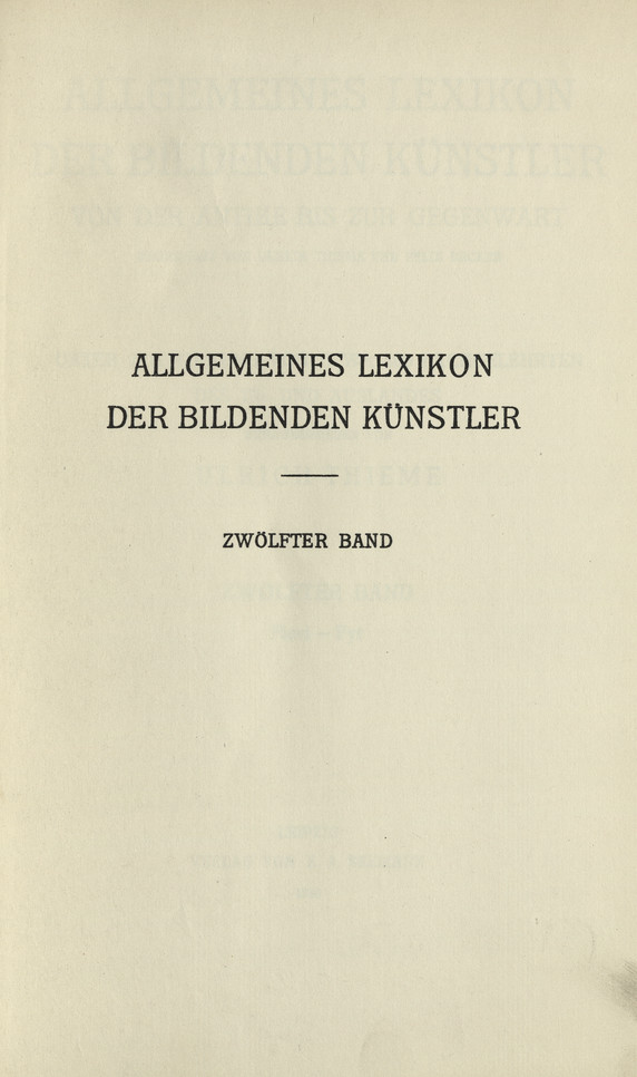 Allgemeines Lexikon der bildenden Künstler : von der Antike bis zur Gegenwart. Bd. 12, Fiori - Fyt
