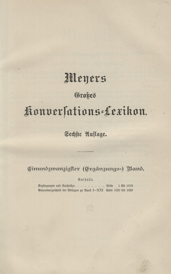 Meyers grosses Konversations-Lexikon : ein Nachschlagewerk des allgemeinen Wissens. Bd. 21, Ergänzungen und Nachträge
