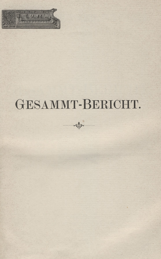 IX. Internationaler Schiffahrts-Congress, Düsseldorf 1902 : Gesammt-Bericht