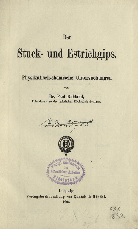 Der Stuck- und Estrichgips : Physikalisch-chemische Untersuchungen
