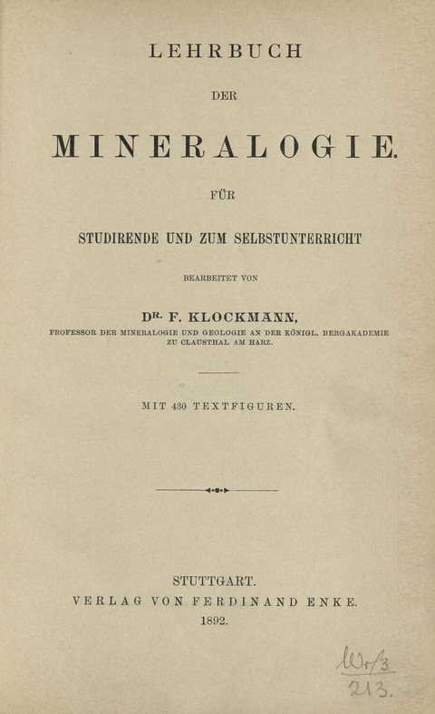 Lehrbuch der Mineralogie für Studirende und zum Selbstunterricht