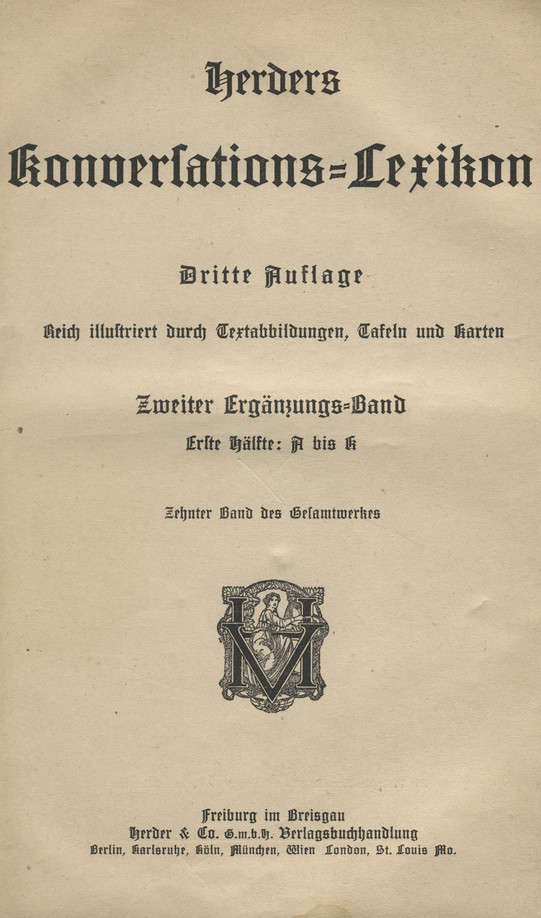 Herders Konversations-Lexikon. Bd. 10, Erg.-Bd. 2, Hälfte 1, A bis K