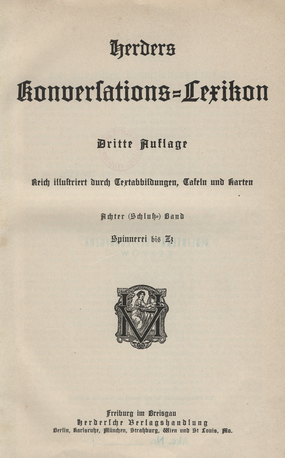 Herders Konversations-Lexikon. Bd. 8 (Schluss-), Spinnerei bis Zz