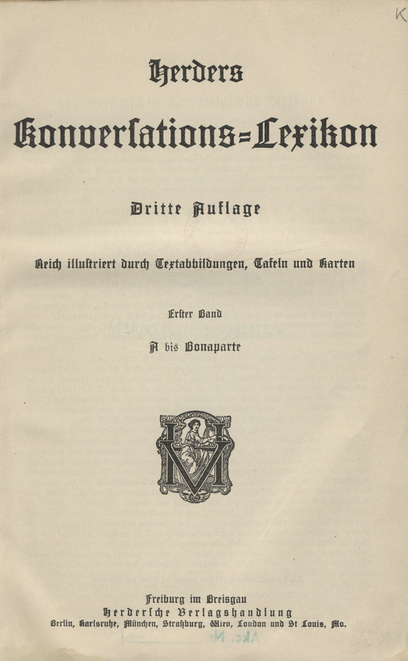 Herders Konversations-Lexikon. Bd. 1, A bis Bonaparte