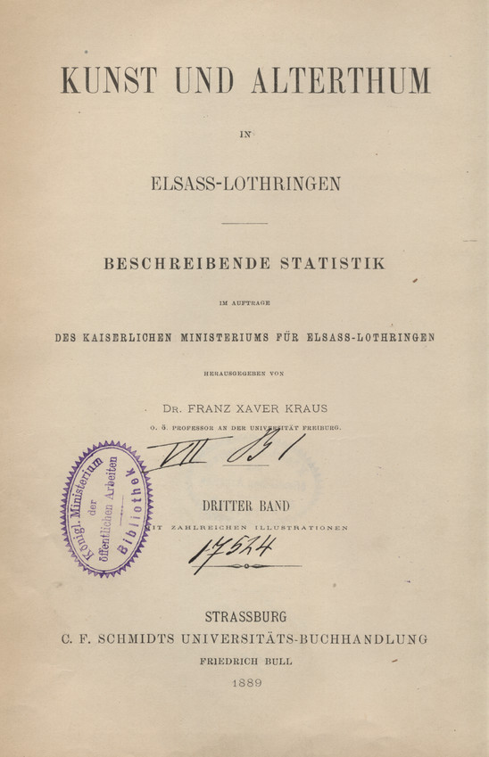 Kunst und Alterthum in Elsass-Lothringen : beschreibende Statistik. Bd. 3, Kunst und Alterthum im Lothringen