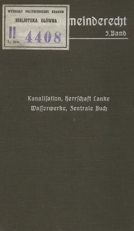 Kanalisation, Herrschaft Lanke, Wasserwerke, Zentrale Buch