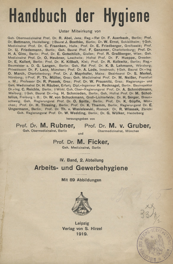 Handbuch der Hygiene. Bd. 4, Abt. 2, Arbeits- und Gewerbehygiene