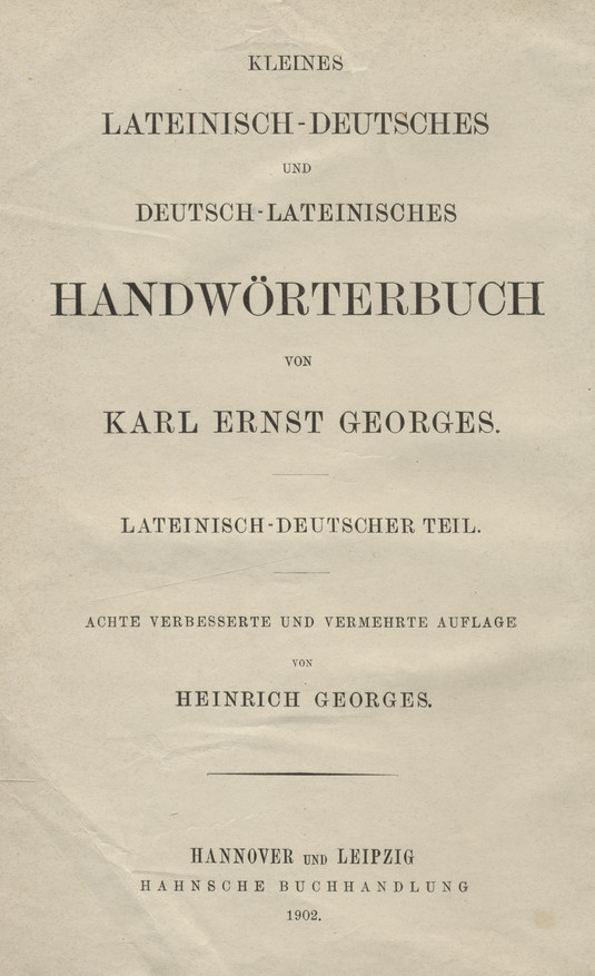 Kleines lateinisch-deutsches Handwörterbuch