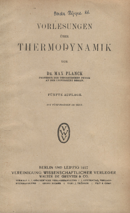 Vorlesungen über Thermodynamik