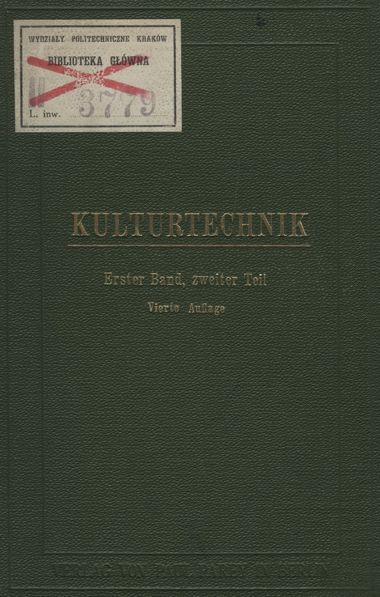 Grundlehren der Kulturtechnik. Bd. 1, Tl. 2