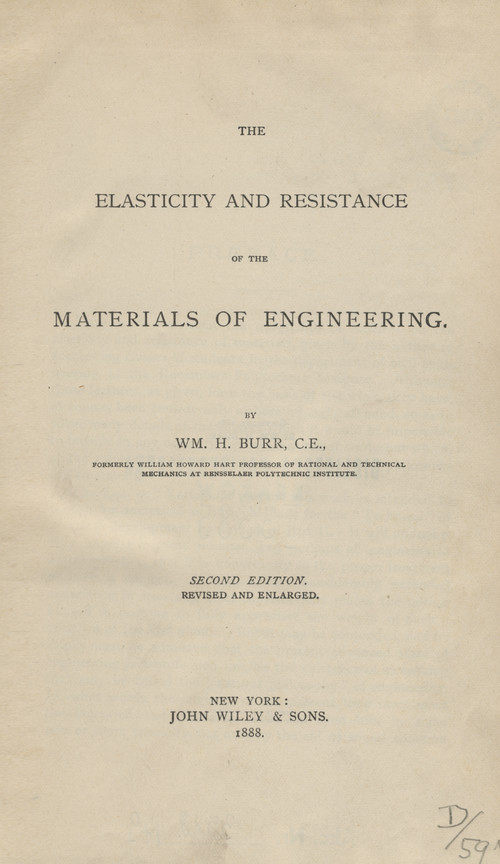 The elasticity and resistance of the materials of engineering
