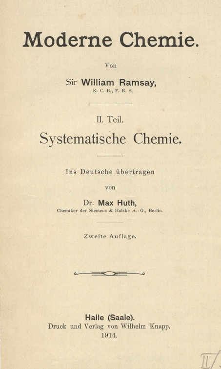 Moderne chemie. Teil 2, Systematische Chemie