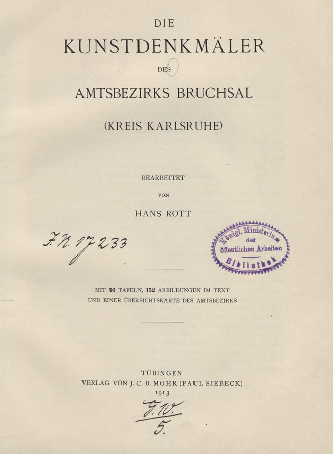 Die Kunstdenkmäler des Amtsbezirks Bruchsal : (Kreis Karlsruhe). Abt. 2, Die Kunstdenkmäler des Amtsbezirks Bruchsal