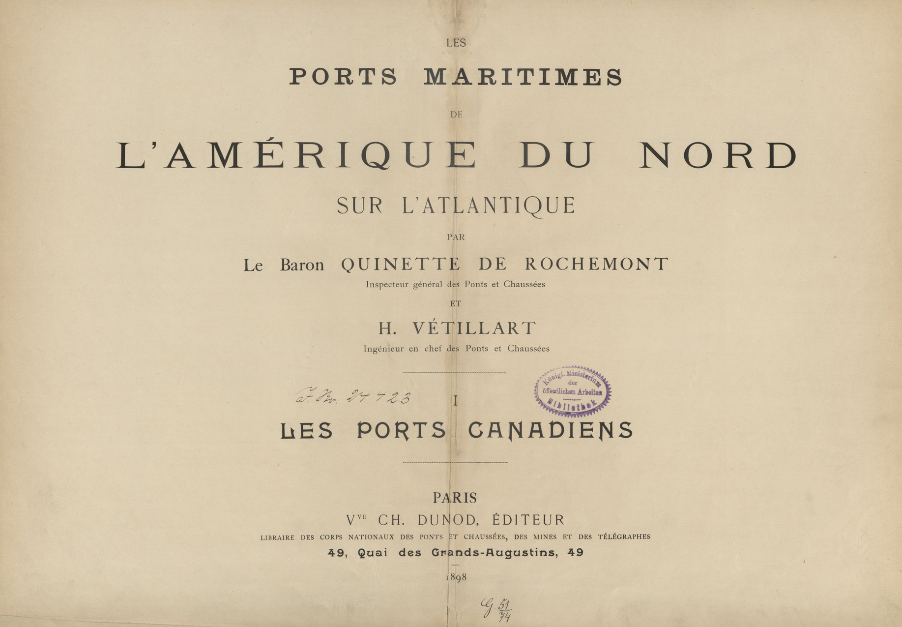 Les ports maritimes de l&amp;#039;Amérique du Nord sur l&amp;#039;Atlantique. 1, Les ports canadiens
